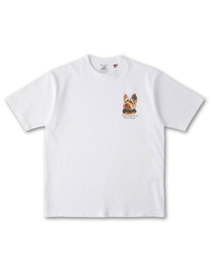 ヨークシャーテリア フェイス&ロゴ 刺繍 Tシャツ