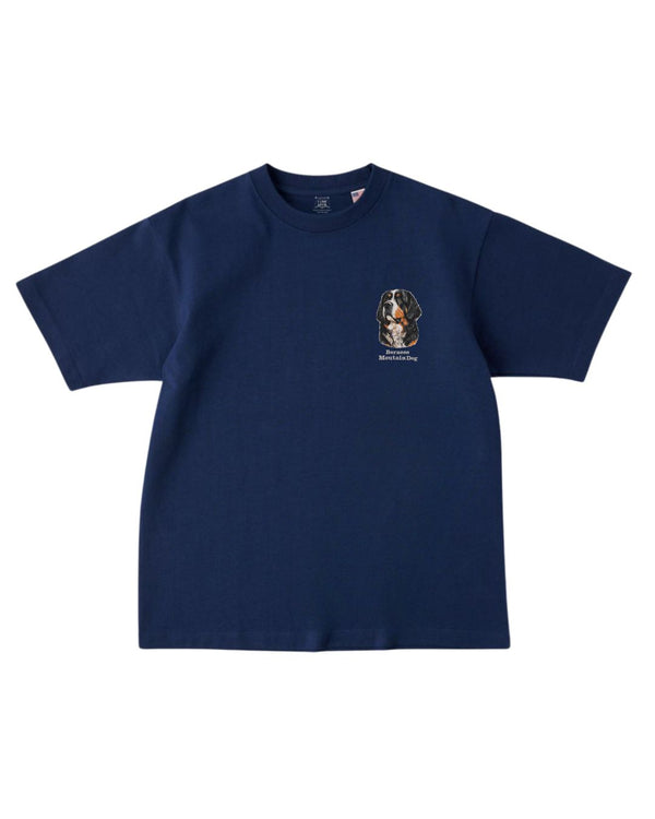 バーニーズマウンテンドッグ フェイス&ロゴ 刺繍 Tシャツ