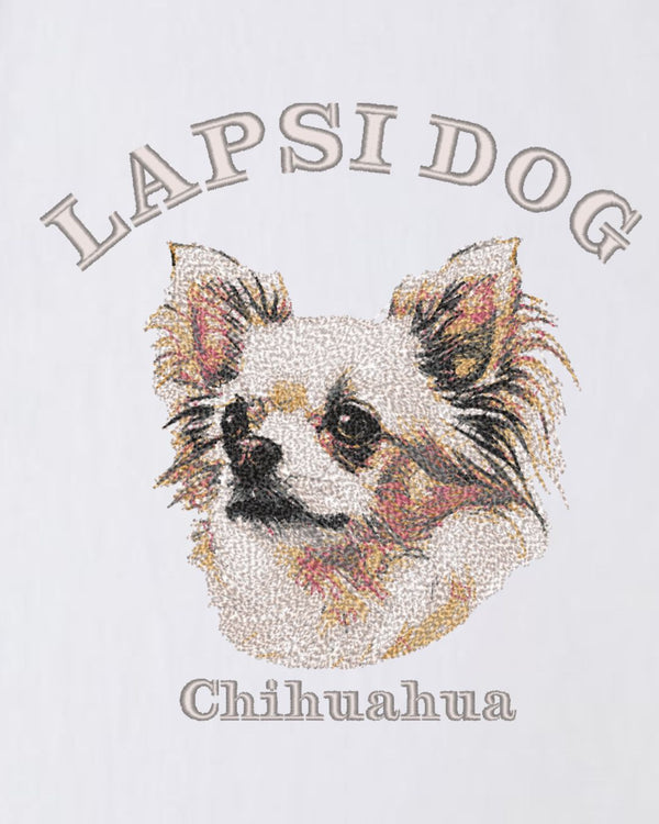 チワワ ミディアム フェイス&サークルロゴ 刺繍 Tシャツ