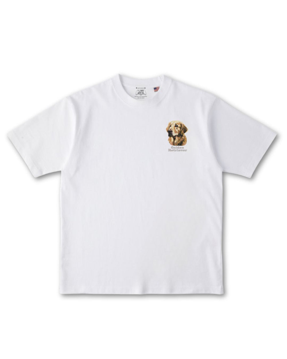 ゴールデンレトリバー フェイス&ロゴ 刺繍 Tシャツ