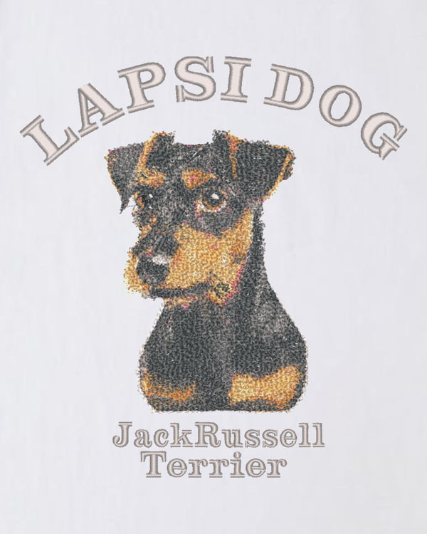 ジャックラッセルテリア ミディアム フェイス&サークルロゴ 刺繍 Tシャツ