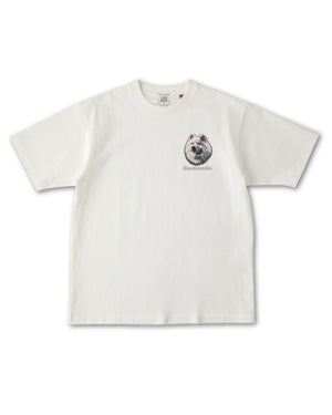 サモエド コーギー フェイス&ロゴ 刺繍 Tシャツ