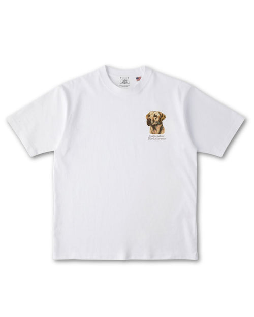 ラブラドールレトリバー コーギー フェイス&ロゴ 刺繍 Tシャツ