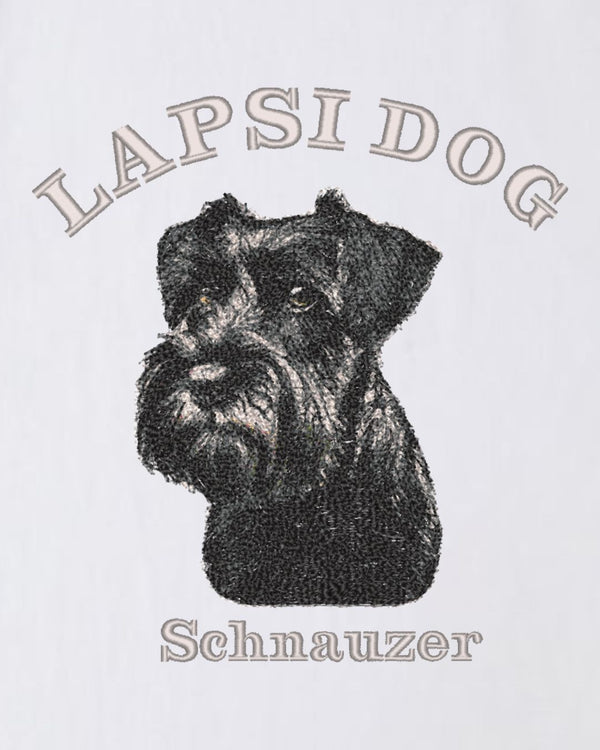 シュナウザー ミディアム フェイス&サークルロゴ 刺繍 Tシャツ