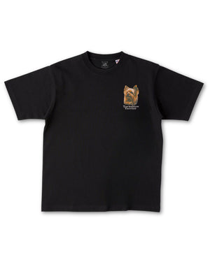 ヨークシャーテリア フェイス&ロゴ 刺繍 Tシャツ