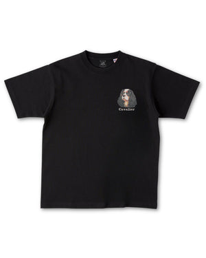 キャバリア フェイス&ロゴ 刺繍 Tシャツ