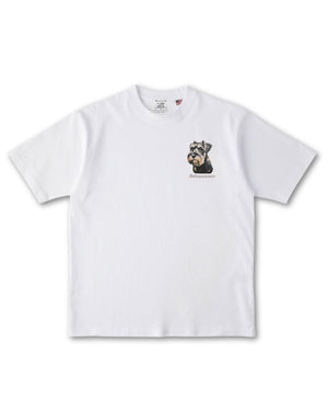 シュナウザー フェイス&ロゴ 刺繍 Tシャツ