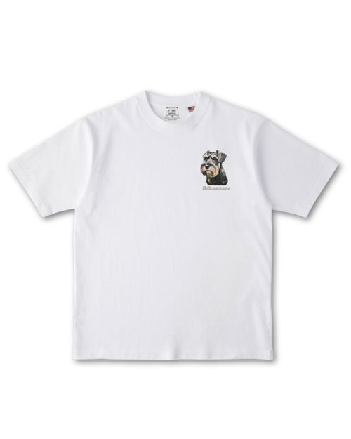 シュナウザー フェイス&ロゴ 刺繍 Tシャツ