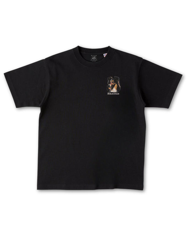 シェットランドシープドッグ フェイス&ロゴ 刺繍 Tシャツ