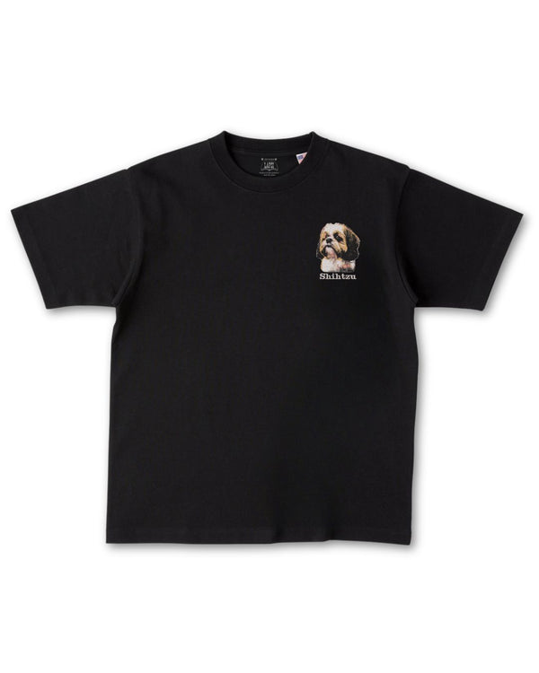 シーズー フェイス&ロゴ 刺繍 Tシャツ