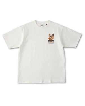 ヨークシャーテリア フェイス&ロゴ 刺繍 Tシャツ