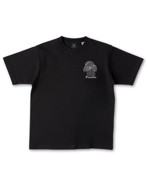 プードル フェイス&ロゴ 刺繍 Tシャツ
