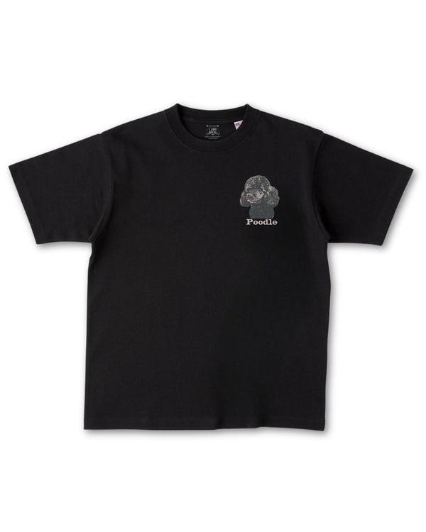 プードル フェイス&ロゴ 刺繍 Tシャツ