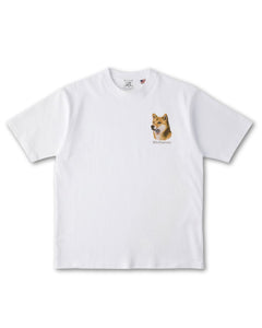 柴犬 フェイス&ロゴ 刺繍 Tシャツ