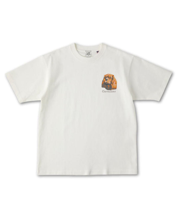 キャバリア フェイス&ロゴ 刺繍 Tシャツ