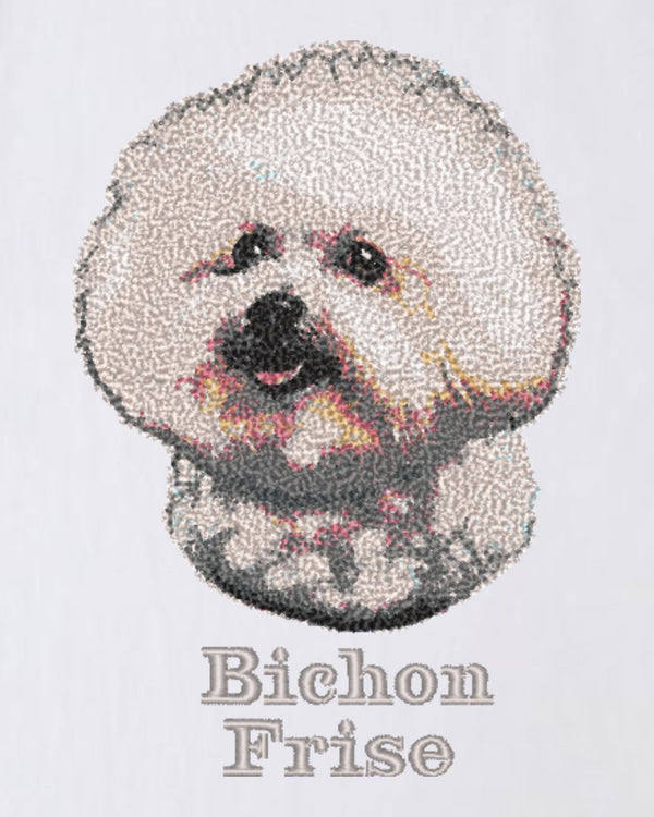 ビションフリーゼフェイス&ロゴ 刺繍 ロンT