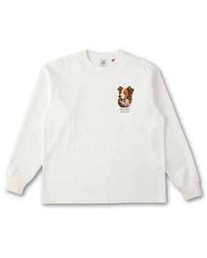 ボーダーコリー フェイス&ロゴ 刺繍 ロンT