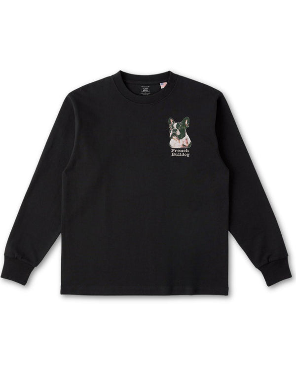 フレンチブルドッグ フェイス&ロゴ 刺繍 ロンT