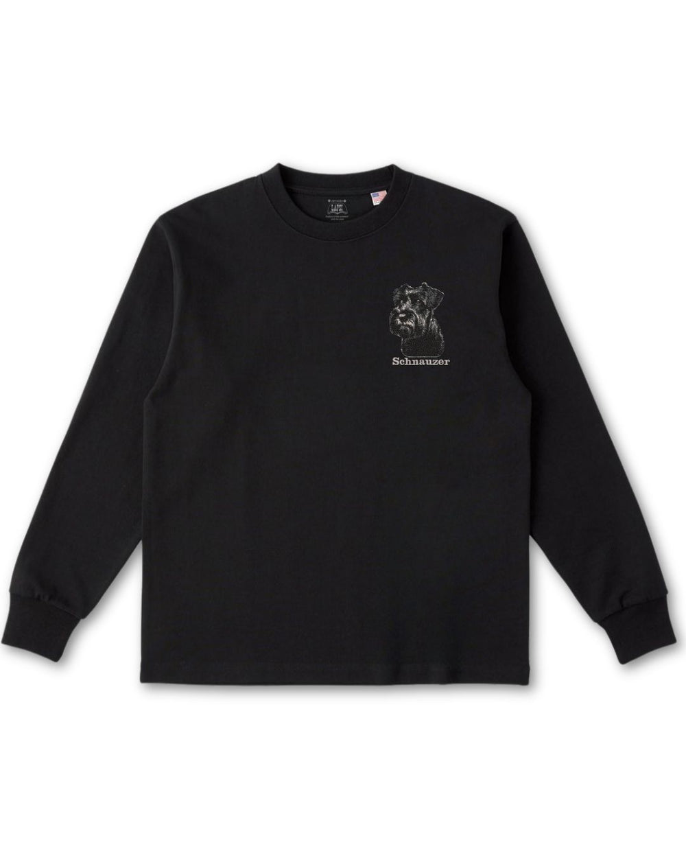 シュナウザー フェイス&ロゴ 刺繍 ロンT
