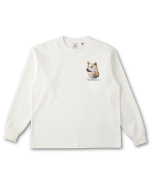 柴犬 フェイス&ロゴ 刺繍 ロンT