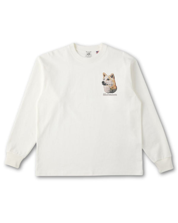 柴犬 フェイス&ロゴ 刺繍 ロンT
