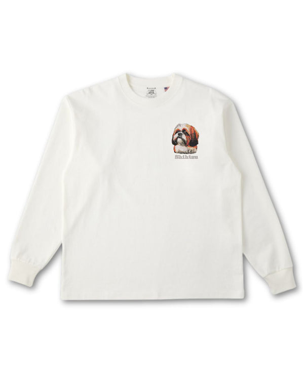 シーズー フェイス&ロゴ 刺繍 ロンT
