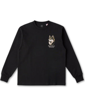 シベリアンハスキー フェイス&ロゴ 刺繍 ロンT