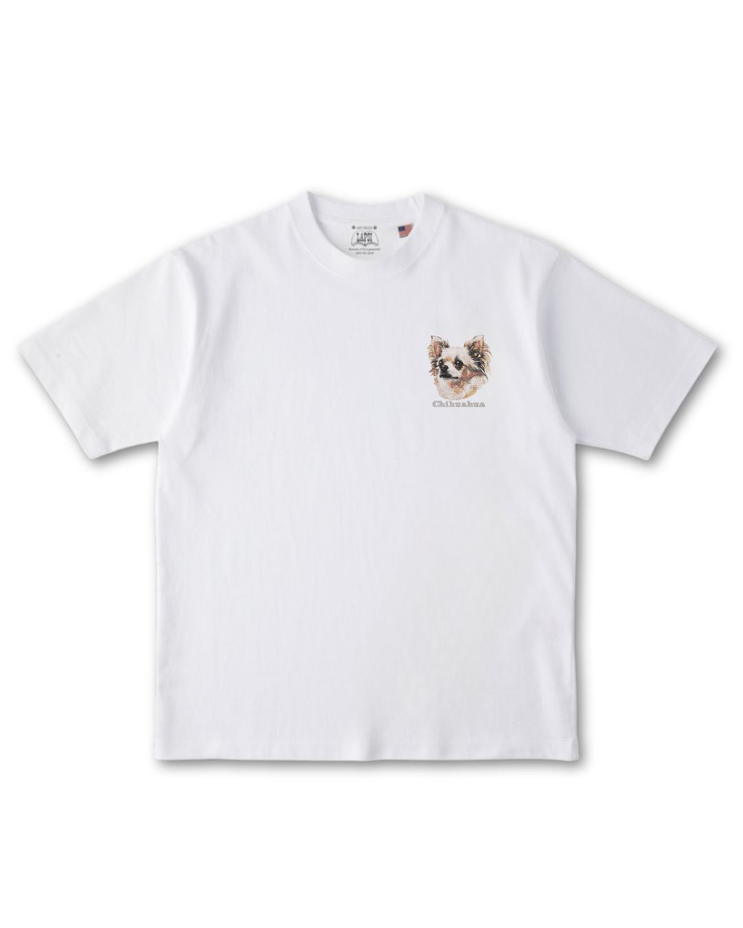 チワワ フェイス&ロゴ 刺繍 Tシャツ