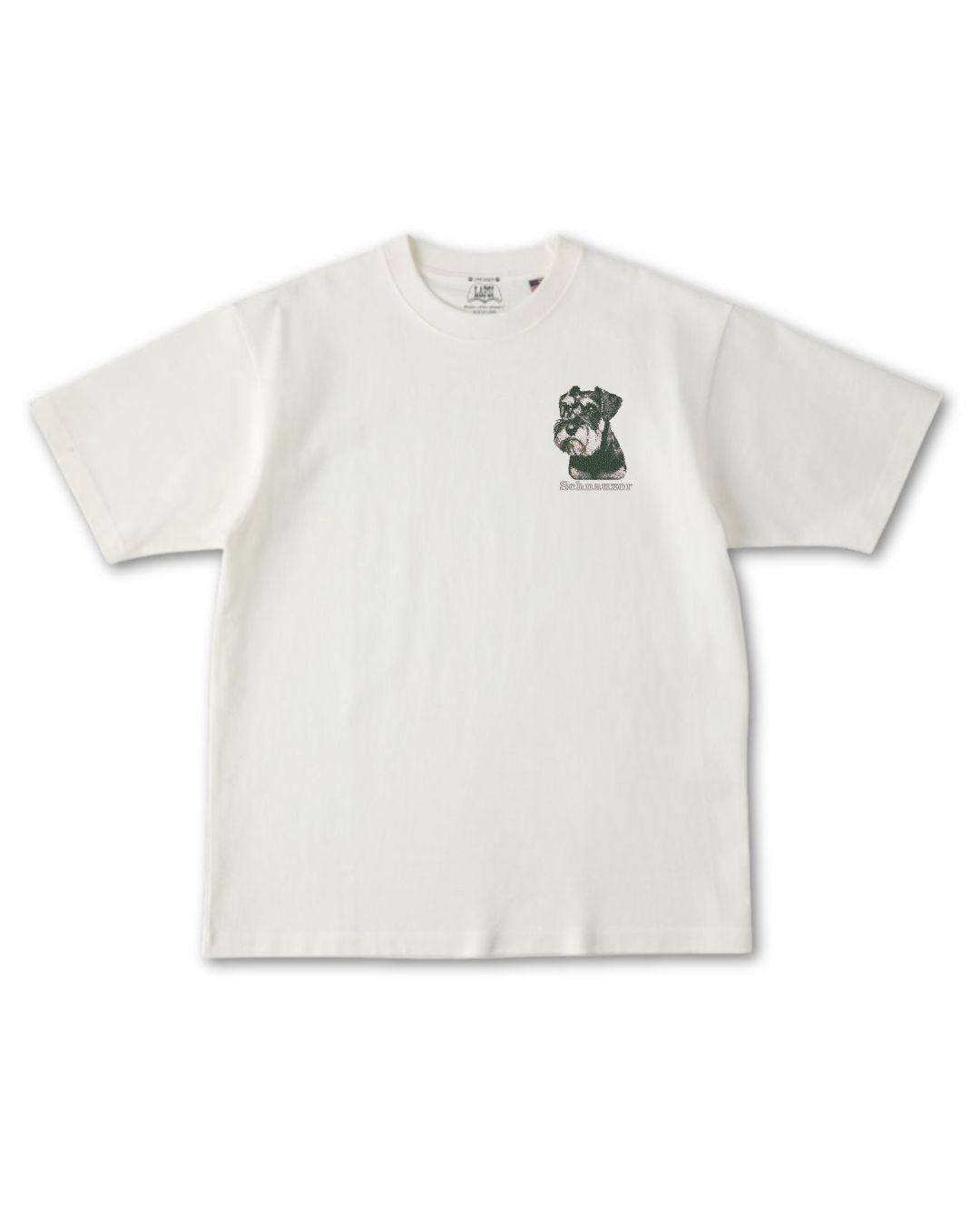シュナウザー フェイス&ロゴ 刺繍 Tシャツ