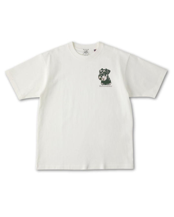 シュナウザー フェイス&ロゴ 刺繍 Tシャツ