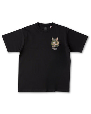 メインクーン フェイス&ロゴ 刺繍 Tシャツ