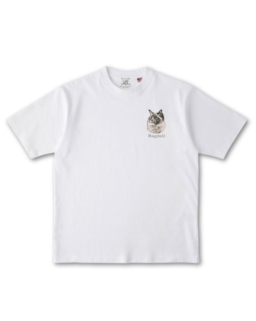 ラグドール フェイス&ロゴ 刺繍 Tシャツ