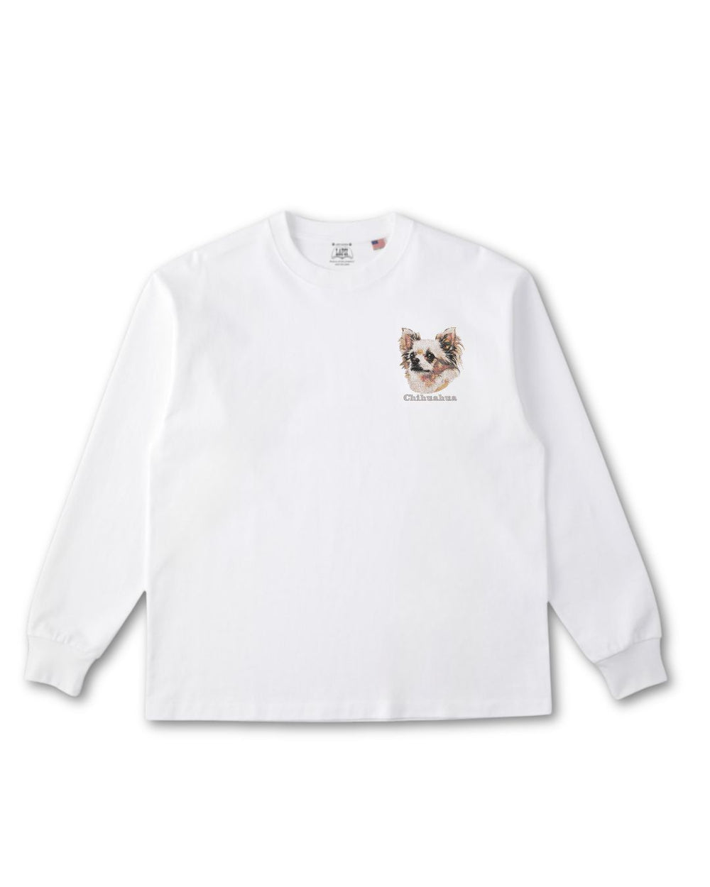 チワワ フェイス&ロゴ 刺繍 ロンT