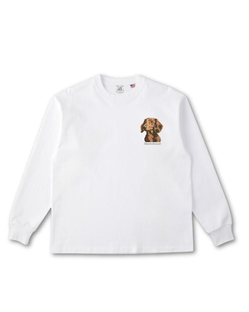 ダックスフンド フェイス&ロゴ 刺繍 ロンT