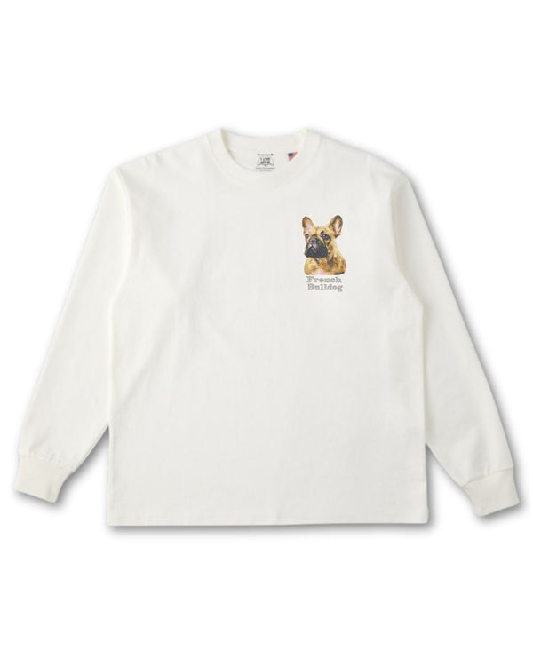 フレンチブルドッグ フェイス&ロゴ 刺繍 ロンT