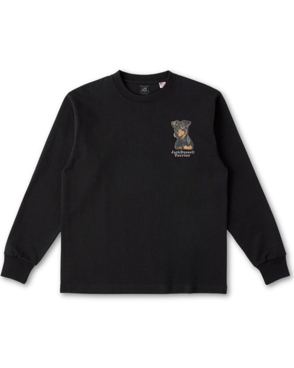 ジャックラッセルテリア フェイス&ロゴ 刺繍 ロンT