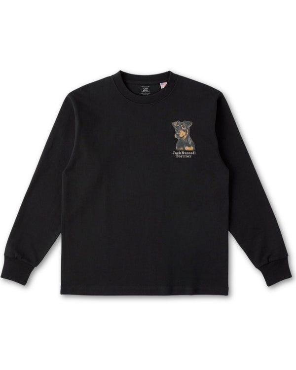 ジャックラッセルテリア フェイス&ロゴ 刺繍 ロンT