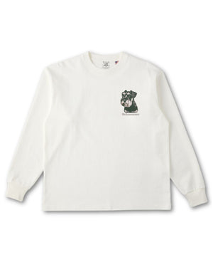 シュナウザー フェイス&ロゴ 刺繍 ロンT
