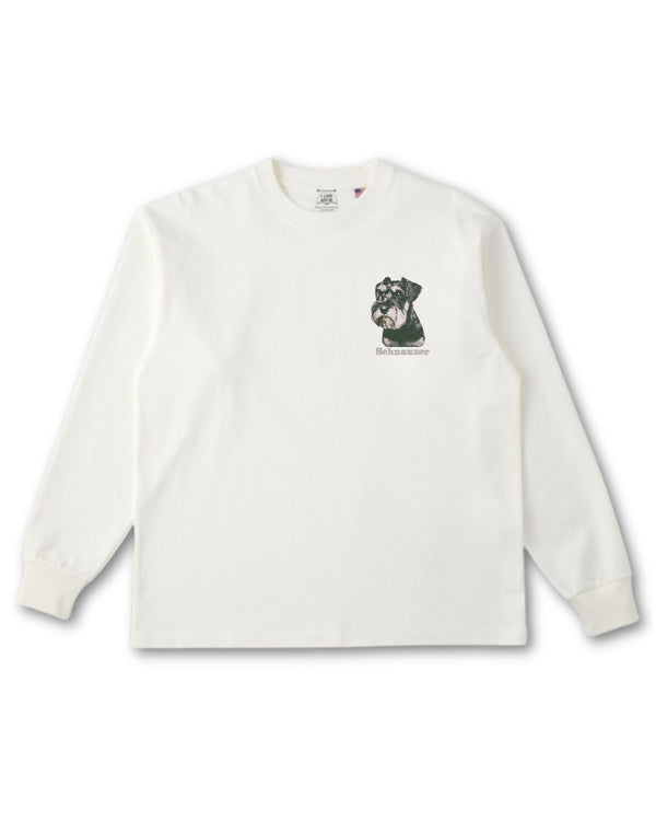 シュナウザー フェイス&ロゴ 刺繍 ロンT