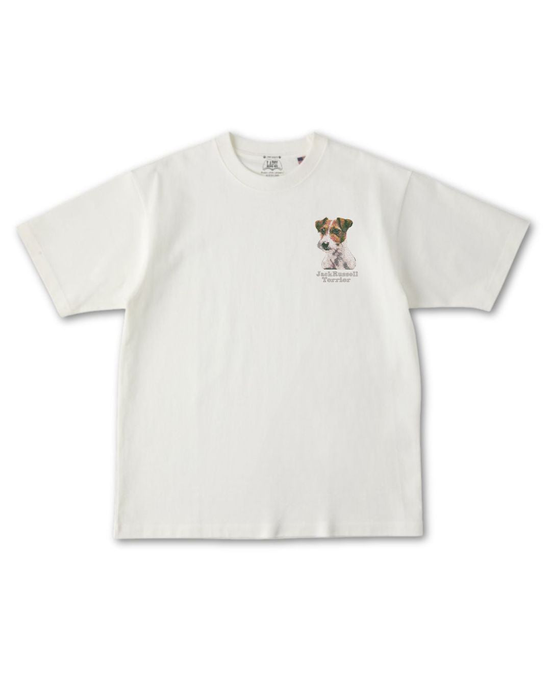 ジャックラッセルテリア フェイス&ロゴ 刺繍 Tシャツ