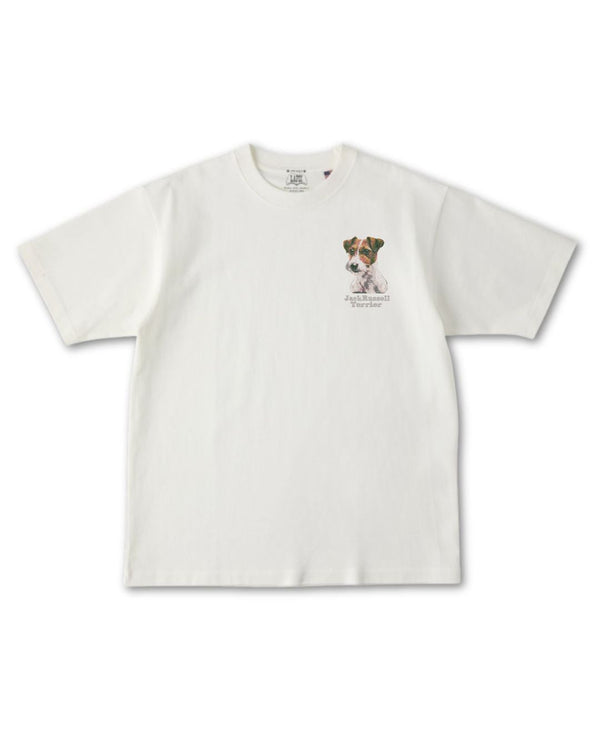 ジャックラッセルテリア フェイス&ロゴ 刺繍 Tシャツ