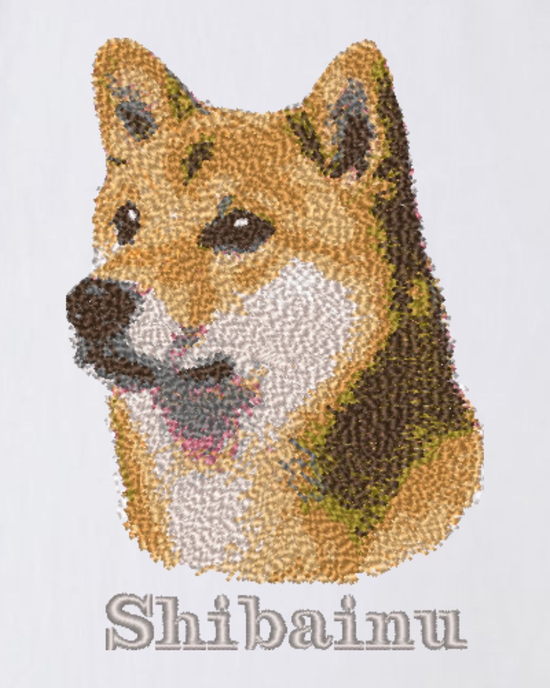 犬刺繍付きスカーフTシャツ コーギー フェイス&ロゴ 刺繍 Tシャツ
