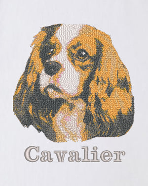 キャバリア フェイス&ロゴ 刺繍 ロンT