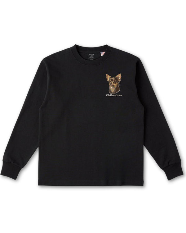 チワワ フェイス&ロゴ 刺繍 ロンT
