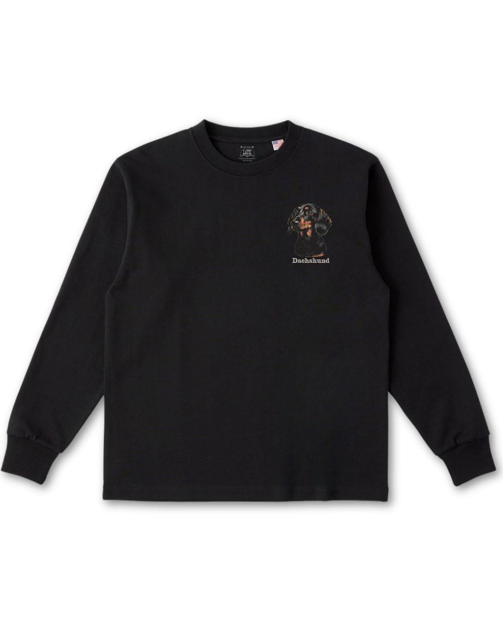ダックスフンド フェイス&ロゴ 刺繍 ロンT