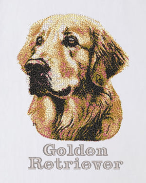 ゴールデンレトリバー フェイス&ロゴ 刺繍 ロンT