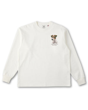ジャックラッセルテリア フェイス&ロゴ 刺繍 ロンT