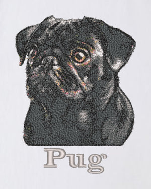 パグ フェイス&ロゴ 刺繍 ロンT