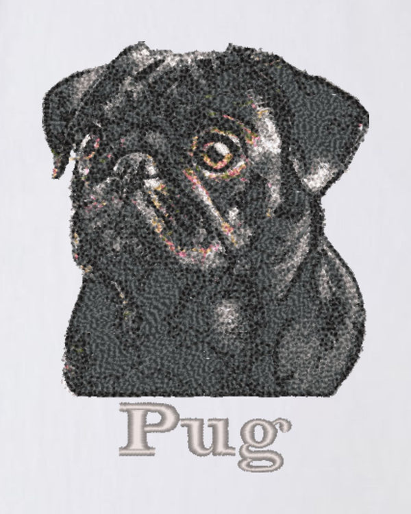 パグ フェイス&ロゴ 刺繍 ロンT