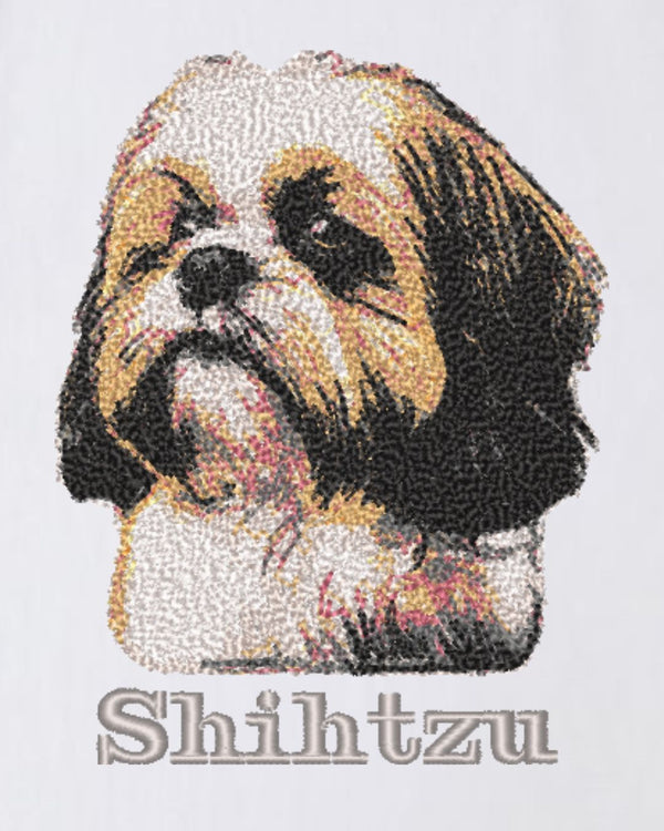 シーズー フェイス&ロゴ 刺繍 ロンT